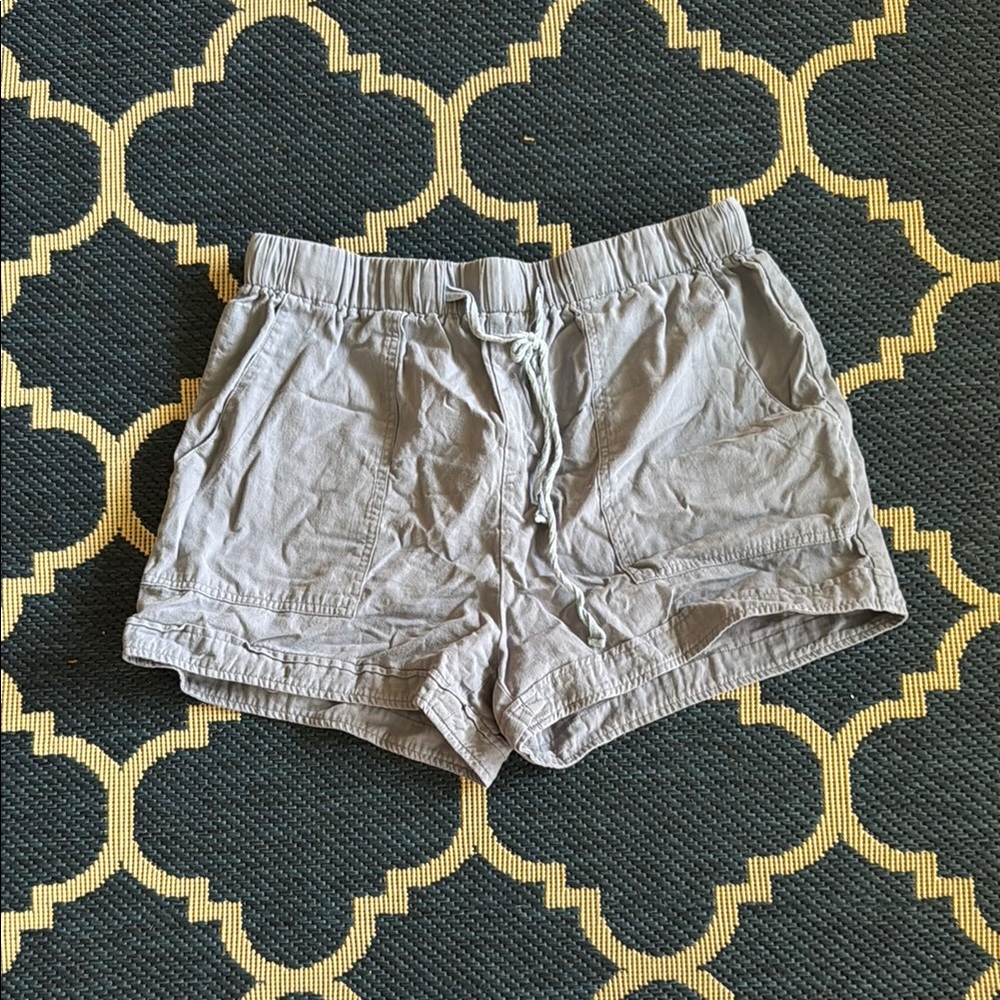 Light Blue Distressed Cargo Shorts Relaxed Fit
